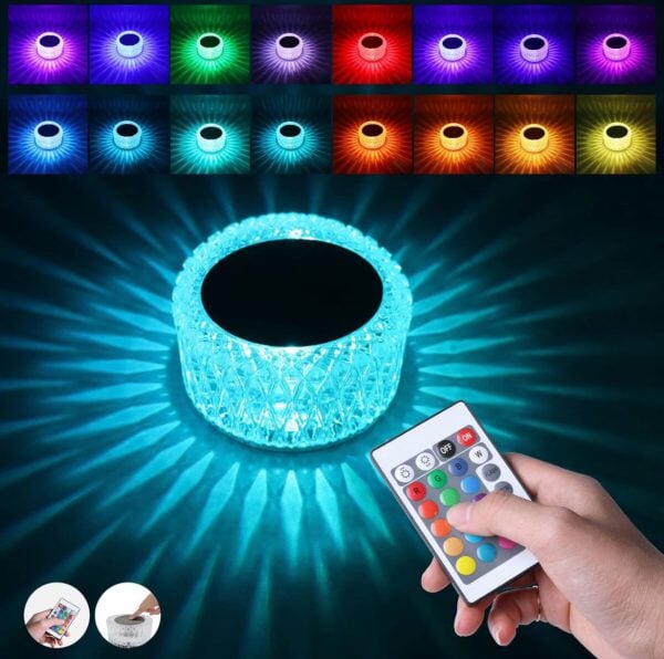 Mega Power Led Bird Nested Crystal Lamp Table Lamp, 16 Color Changing Rgb Touch+remote Control. ClickHub 